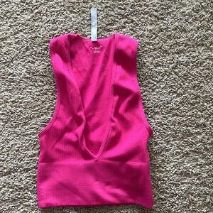UO Pink Ribbed Tank Top